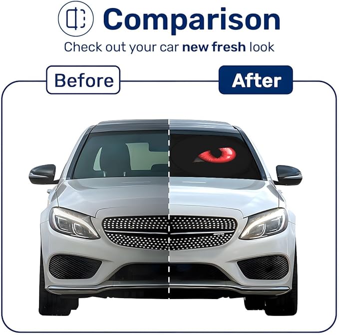 Horror Windshield Sun Shade for Car SUV Truck (55x30 Inches), Front Window Visor for Windows, Protector Blocks UV