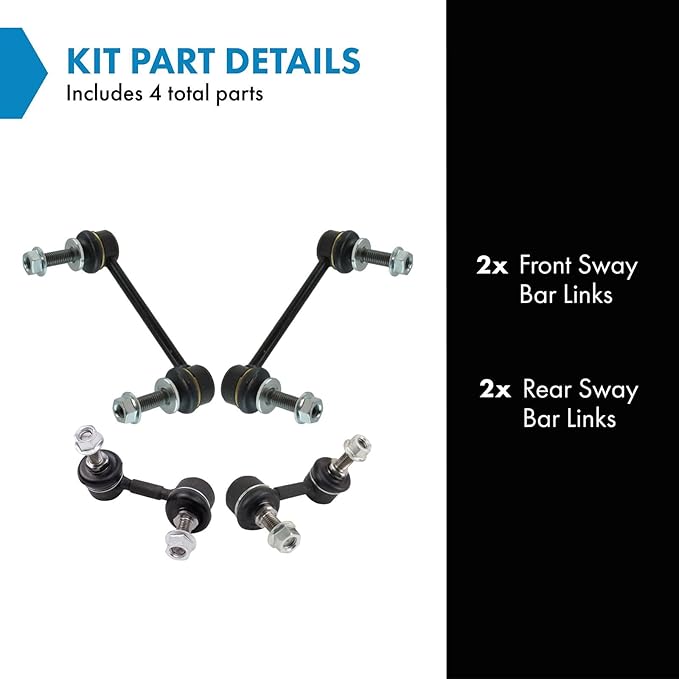 TRQ Sway Bar Stabilizer Link Set Compatible with 2004-2009 Cadillac SRX 2005-2011 STS