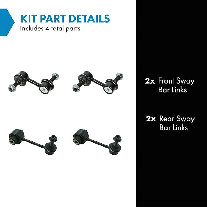 TRQ Front & Rear Sway Bar Stabilizer Link Set Compatible with 2009-2013 Subaru Forester