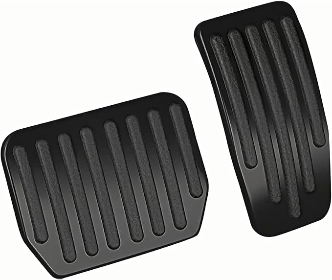 Foot Pedal Pads Set for 2022-2025 Tesla Model 3 Model Y, Non-Slip Aluminum+Rubber Car Accessories Brake & Accelerator Pedal Covers for Model 3/Y (Black)
