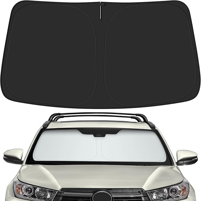 Car Windshield Sun Shade for Toyota 2014-2019 Highlander Accessories (OEM Design) Reflective Foldable Heat Insulation Sunshade for Ultimate Protection