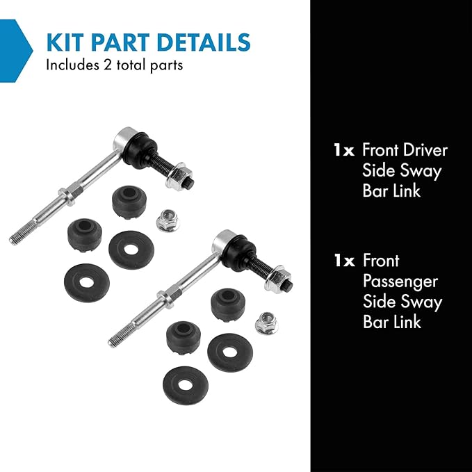 TRQ Front Sway Bar Stabilizer Link Set Compatible with 2006-2008 Dodge Ram 1500 2006-2009 Ram 2500 2006-2010 Ram 3500