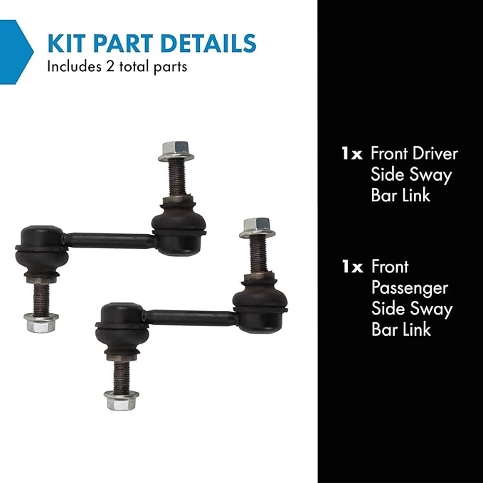 TRQ Front Driver and Passenger Side Sway Bar Link Set 2 Piece Compatible with 2017-2023 Nissan TITAN Rear Wheel Drive