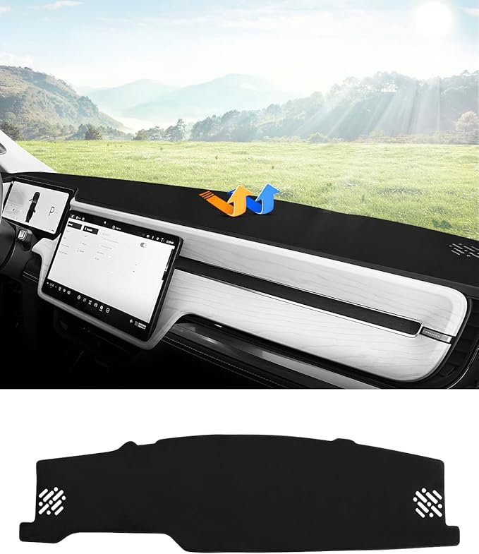 Autorder Dashboard Cover Mat for Rivian R1T 2022-2025 2026 Accessories Dash Cover Flannel Dash Mat Sunshade Glare UV Rays Protector