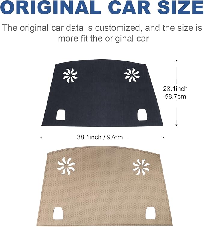 for Tesla Model 3 2024 Dashboard Cover Flannel Nonslip Car Dash Board Mat Decorative Cushion Light-Proof Pad Sunshade No-Glare Interior Auto Accessories (Rear Windshield Mats)