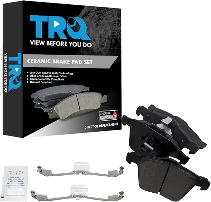 TRQ Front Brake Pads Ceramic Compatible with 2003-2009 Volvo XC90