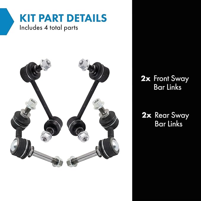 TRQ Front and Rear Sway Bar Link Set 4 Piece Compatible with 2009-2012 INFINITI FX35 2013 FX37 2009-2013 FX50 2014-2017 QX70