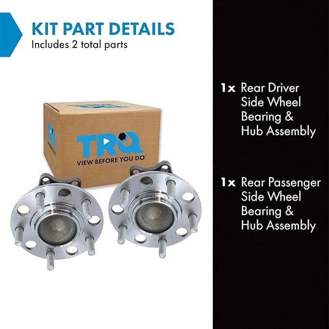 TRQ Rear Left and Right Wheel Bearing and Hub Assembly Set 2 Piece Compatible with 2013-2020 Mitsubishi Outlander FWD 2013-2020 Outlander Sport FWD 2018-2020 Eclipse Cross FWD