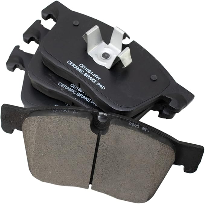 TRQ Front Brake Pads Ceramic Compatible with 2016-2024 Jaguar XF 2017-2024 F-Pace 2017-2020 XE 2019-2020 I-Pace 2018-2024 Land Rover Range Rover Velar