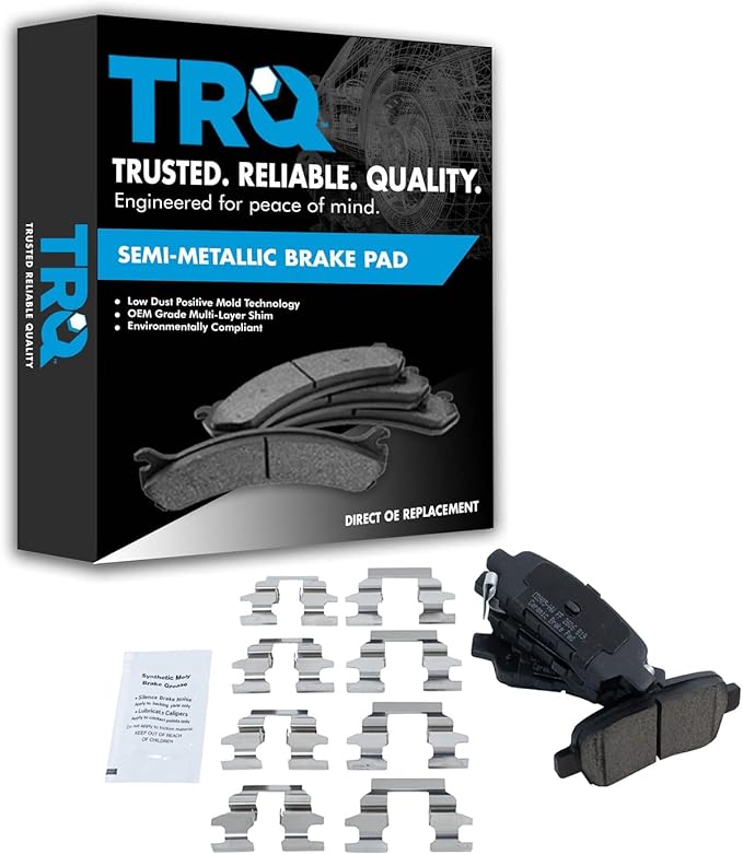 TRQ Rear Posi Ceramic Brake Pad Kit Set for Altima Maxima G35 FX45 without Brembo Brakes