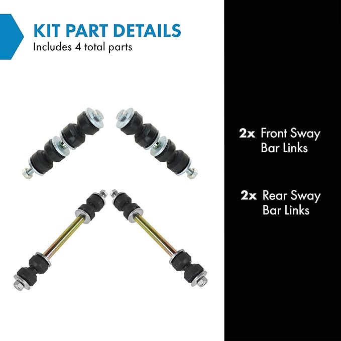 TRQ Front & Rear Sway Bar Stabilizer Link Set Compatible with 2000-2005 Dodge Neon 2000-2001 Plymouth