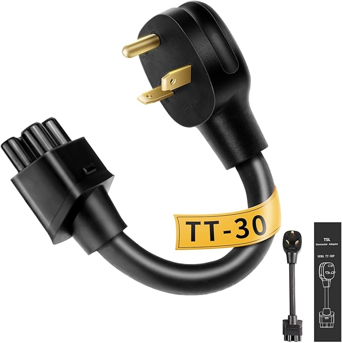 NEMA TT-30 Adapter for Tesla Gen 2 Mobile Connector, 120V 24A RV Camper Outlet Charger Adapter, Durable Level 2 Charging for Tesla Model 3, S, X, Y - Safe and Durable (TT-30P, 11 Inch)