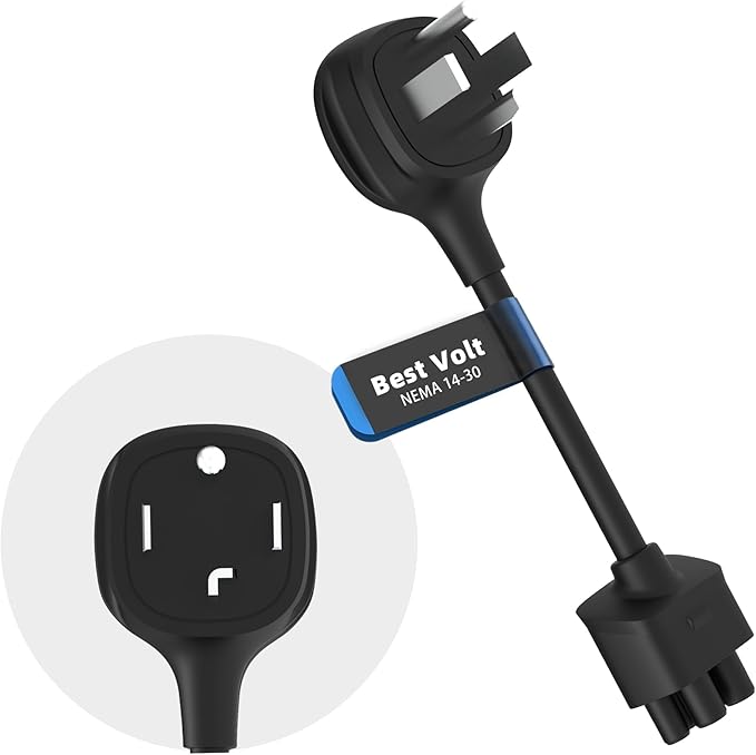 Premium Adapter for Tesla Gen 2/Gen 3 Mobile Charger | Connect to 240V Outlet | 32 Amp Charging | 10 Inch Length (NEMA 14-30)