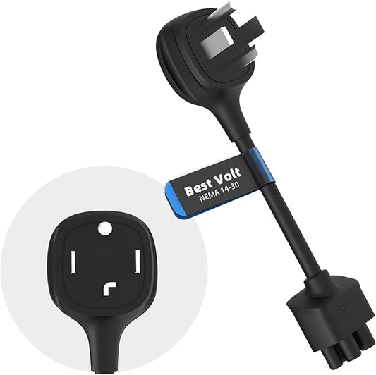 Premium Adapter for Tesla Gen 2/Gen 3 Mobile Charger | Connect to 240V Outlet | 32 Amp Charging | 10 Inch Length (NEMA 14-30)