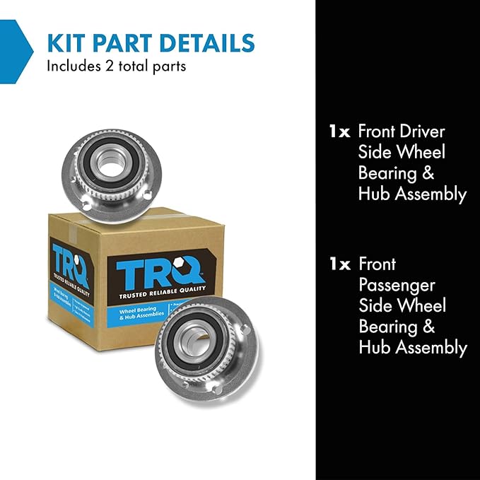 TRQ 2 Piece Front Wheel Bearing & Hub Assembly Set Compatible with 1984-1991 BMW 318i 1991 318is 1986-1988 325 1984-1987 325e 1986-1987 325es 1987-1991 325i 325is 1988-1991 325iX