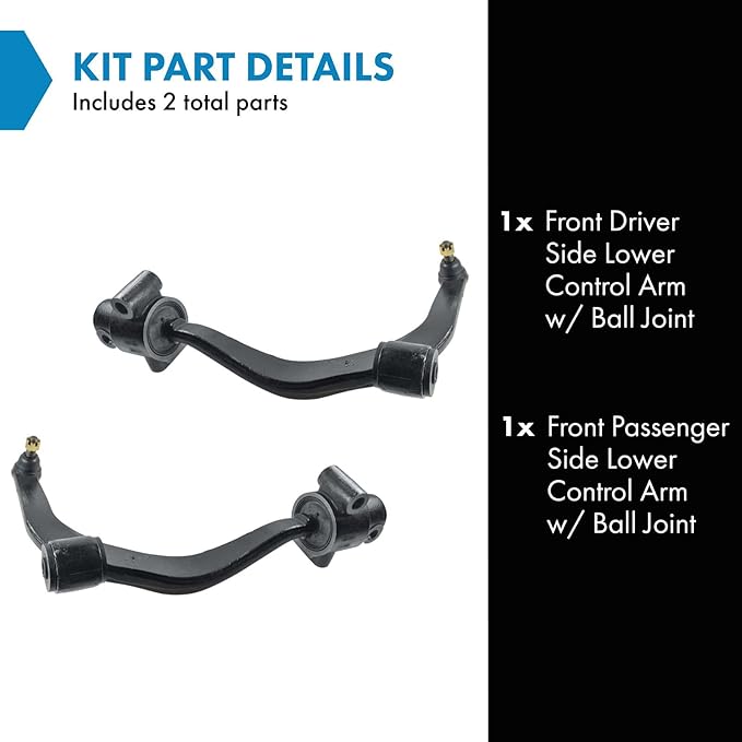 TRQ Front Left and Right Lower Control Arm with Ball Joint Set 2 Piece Compatible with 2003-2008 Infiniti FX35 2003-2008 FX45
