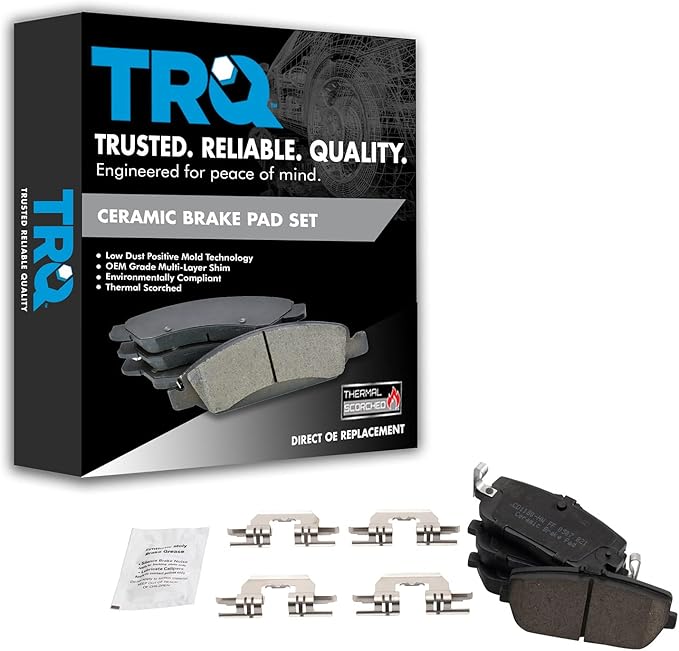 TRQ Rear Brake Pads Ceramic Compatible with 2017-2020 Fiat 124 Spider 2006-2019 Mazda MX-5 Miata