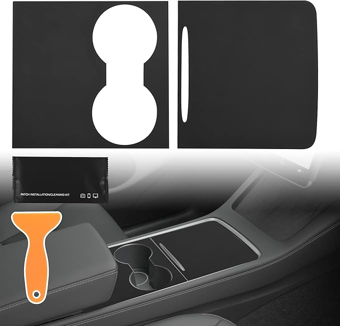 Center Console Cover 3Pcs Designed for Tesla Model 3/Y 2021-2025(Not for Model 3 Highland/Model Y Juniper),Center Console Accessories for Model 3/Y Interior Black