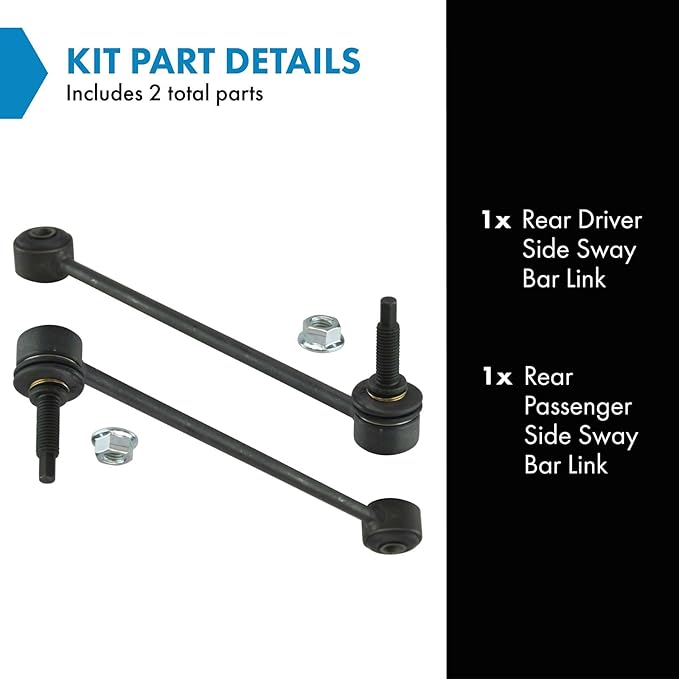 TRQ Rear Driver and Passenger Side Sway Bar Link Set 2 Piece Compatible with 2009-2010 Dodge Ram 1500 2011-2018 Ram 1500 2019-2020 1500 Classic