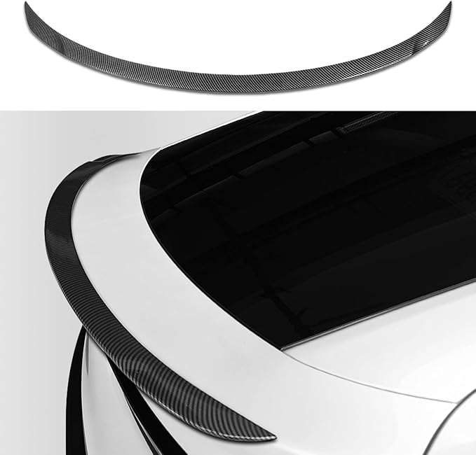 ABS Spoiler for 2025 2026 Tesla Model Y Juniper Rear Spoiler Rear Trunk Spoiler Sport & Performance Type Rear Spoiler Wings Tesla Model Y Juniper Accessories (Gloss Carbon Fiber)