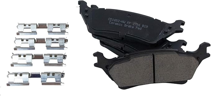 TRQ Rear Brake Pads Ceramic Hardware Compatible with 2012-2020 Ford F-150