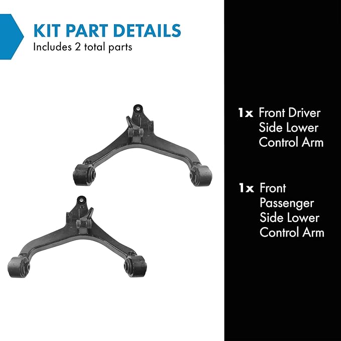 TRQ Front Lower Control Arm Driver and Passenger Side Compatible with 2002-2007 Jeep Liberty