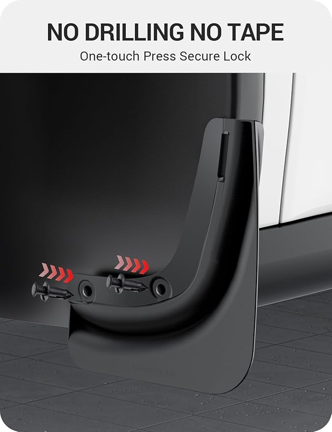 BASENOR 2026 2025 Tesla Model Y Mud Flaps Splash Guards, Aerodynamic Fenders [No Drilling No Tape] [Paint Protection] All Weather Tire Protector TPE Mudflaps for Model Y Juniper