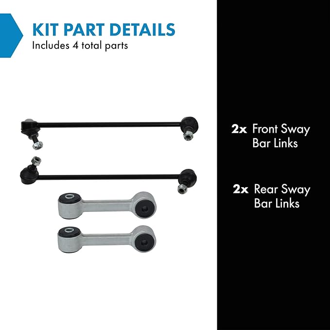 TRQ Sway Bar Stabilizer Link Set Front & Rear Compatible with 01-05 325xi 330xi