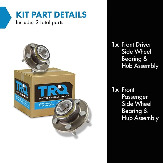 TRQ Front Left and Right Wheel Bearing and Hub Assembly Set 2 Piece Compatible with 05-11 Chrysler 300 RWD 12-14 300 SRT8 07-11 Dodge Charger RWD 12-14 Charger SRT8 08-11 Challenger 05-08 Magnum RWD