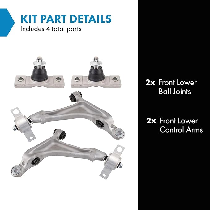 TRQ Front Lower Left and Right Control Arm and Ball Joint Set 4 Piece Compatible with 06-15 Lexus IS250 AWD 07-11 GS350 AWD 18-20 IS300 V6 3.5L AWD 20-22 IS350 AWD 06 GS300 AWD 11-14 IS350 AWD
