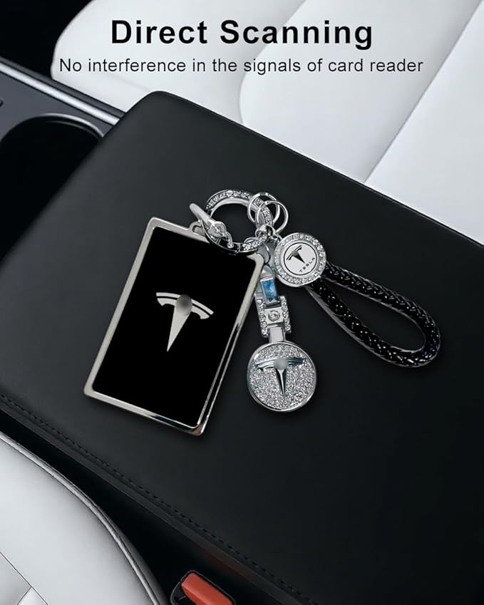 for Tesla Key Card Holder Bling Key Chain Card Key Holder for Model S/X/3/Y Cybertruck Keychain