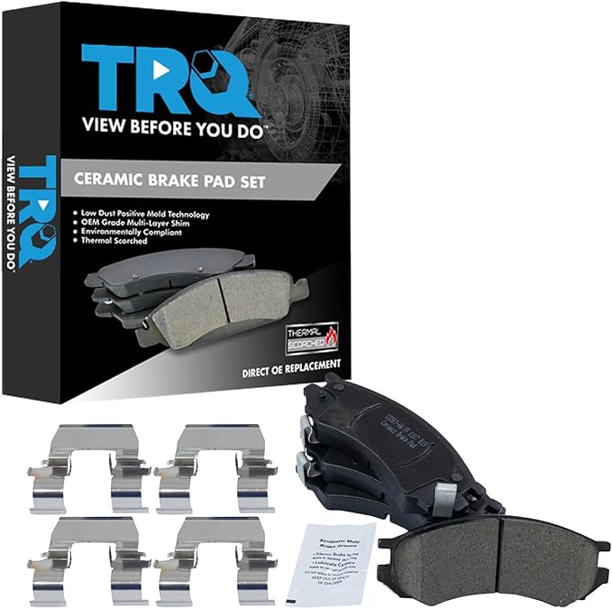 TRQ Front Brake Pads Ceramic Compatible with 1991-1992 Saturn SC 1993-2002 SC1 SC2 1991-2002 SL SL1 SL2 1993-1999 SW1 1993-2001 SW2