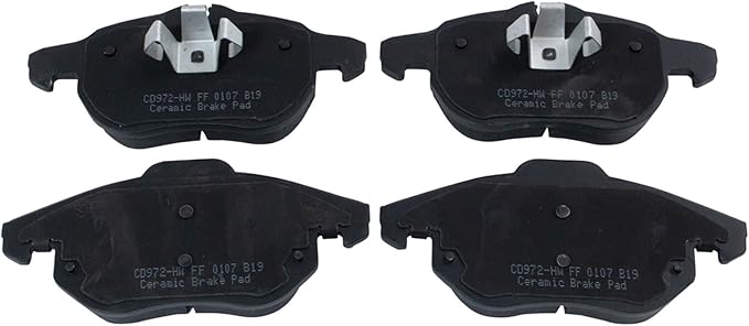 TRQ Front Brake Pads Ceramic Hardware Compatible with 2003-2011 Saab 9-3