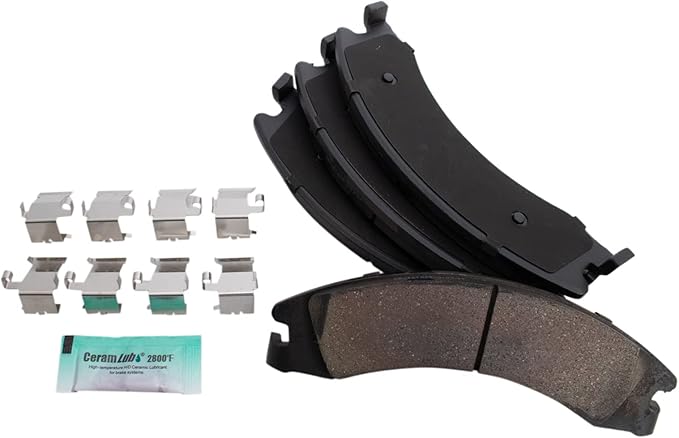 TRQ Rear Brake Pads Ceramic Compatible with 2008-2014 Ford E-150 2008-2014 E-250 2008-2022 E-350 Super Duty