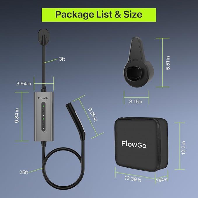 Tesla Charger 40A Level 2 EV Charger NACS 240V with 14-50 Plug 25 FT Cable 9.6KW Portable Tesla Charging Equipment 15-40 Amps Adjustable Current Mobile Electric Car Chargers for Model 3/S/Y
