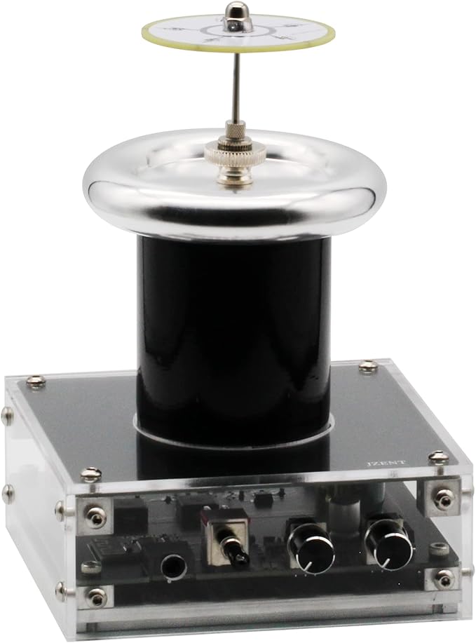 JZENT Bluetooth Music Tesla Coil SSTC Desktop Toy Plasma Loudspeaker Arc Generator Wireless Transmission Teaching Demonstration Experiment Model JE-28