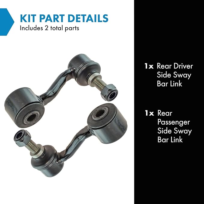 TRQ Rear Sway Bar Stabilizer Link Set Compatible with 2007-2009 Chrysler Aspen 2004-2009 Dodge Durango