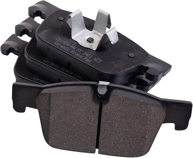 TRQ Front Ceramic Brake Pad Set Compatible with 17-22 Volvo V90 Cross Country 20-22 V60 with 322mm Diameter Front Rotors Models