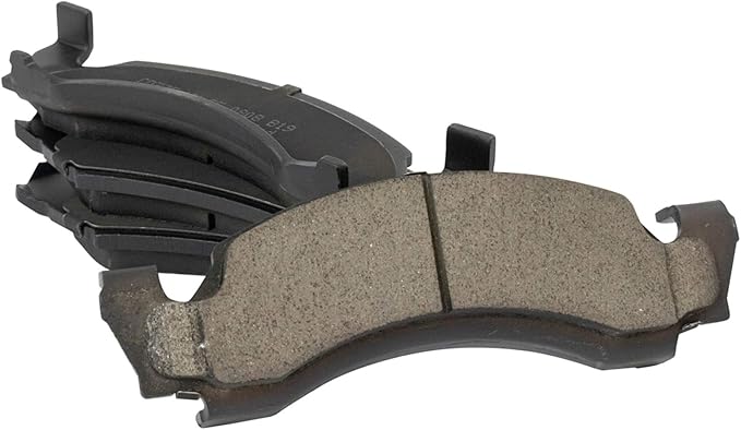 TRQ Front Ceramic Brake Pad Set Compatible with 1987-1993 Ford Bronco 1987-1993 E-150 Econoline 1987-1993 E-150 Econoline Club Wagon 1986-1993 F-150