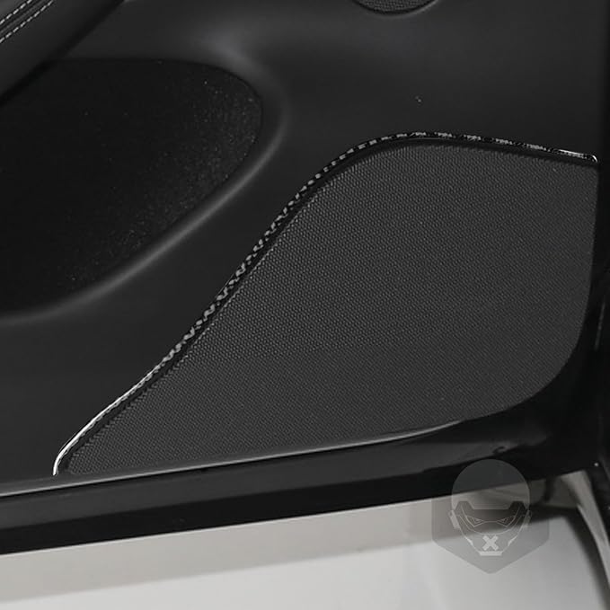 Car Front Horn Speaker Frame Strip Sticker Carbon Fiber Sticker Car Interior Trim Compatible with Tesla Model 3 Accessories 2024 2025 Decorative Sticker