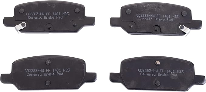 TRQ Rear Ceramic Brake Pad Set Includes Contact Point Grease Compatible with 2017-20 Tesla Model 3 Long Range 2020 Model 3 Standard Plus