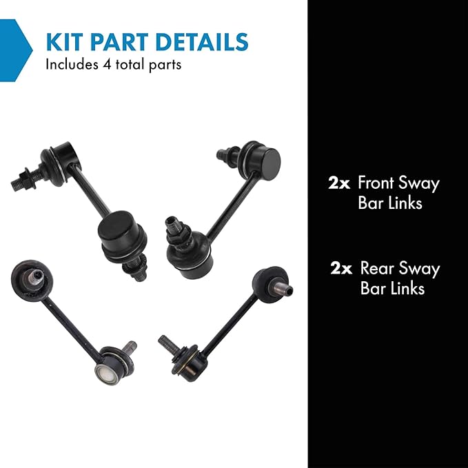 TRQ Front and Rear Sway Bar Link Set 4 Piece Compatible with 1999-2005 Mazda Miata