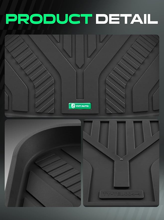YHTAUTO Rear Lower Storage Trunk Mat Compatible with Tesla Model Y Juniper 2025 2026, TPE Floor Liners All Weather Custom Fit, Black