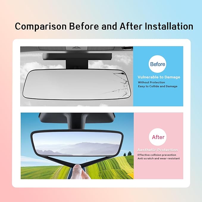 SXunakou 2024-2025 Tesla 3/2025 Tesla Y-Shaped Center Console Cover, Central Screen Silicone Protective Cover, and Interior Rearview Mirror Protective Cover Internal Accessories (Black 3/Y-3 pcs)