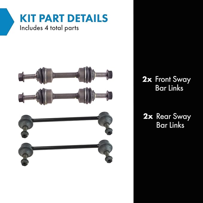 TRQ Front & Rear Sway Bar Stabilizer Link Set Compatible with 2007-2021 Ford Expedition 2007-2019 Lincoln Navigator