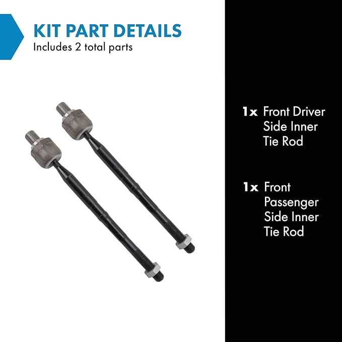 TRQ Front Inner Tie Rod Set 2 Piece Compatible with 2016-2022 Chevrolet Spark
