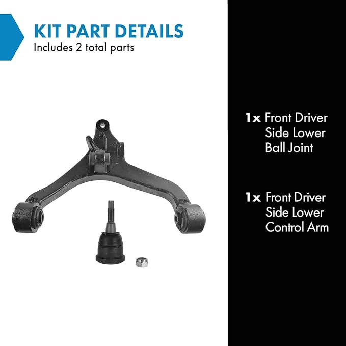 TRQ Front Left Lower Control Arm with Ball Joint Compatible with 2005-2007 Jeep Liberty