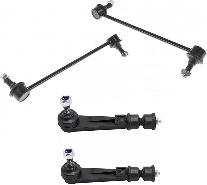 TRQ Front and Rear Sway Bar Link Set 4 Piece Compatible with 10-17 Chevrolet Equinox 10-17 GMC Terrain 08-09 Chevrolet Equinox V6 3.6L 08-09 Pontiac Torrent V6 3.6L FE3 Sport Suspension