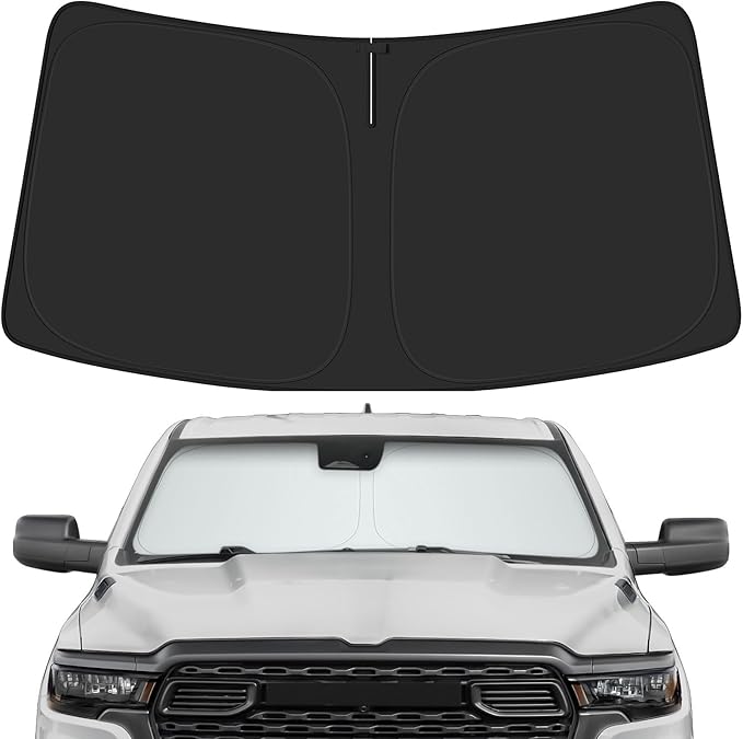 Car Windshield Sun Shade for Dodge 2010-2025 2026 RAM 2500 3500 Accessories (OEM Design) Reflective Foldable Heat Insulation Sunshade for Ultimate Protection