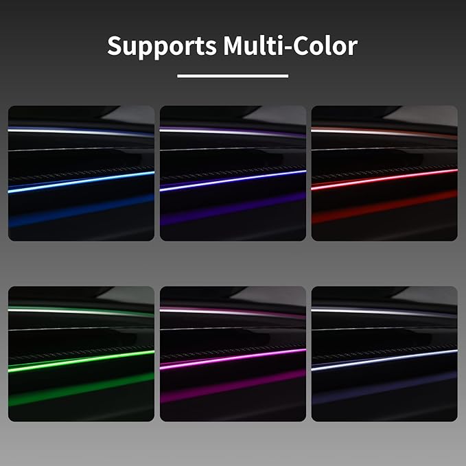 Ambient Light with Blind Spot Detection & Warning for Tesla Model 3 (2021–2023) & Model Y (2020–2024) | BSD Monitoring System | Multi-Color LED Safety Ambient Lighting | OTA Update | AMD